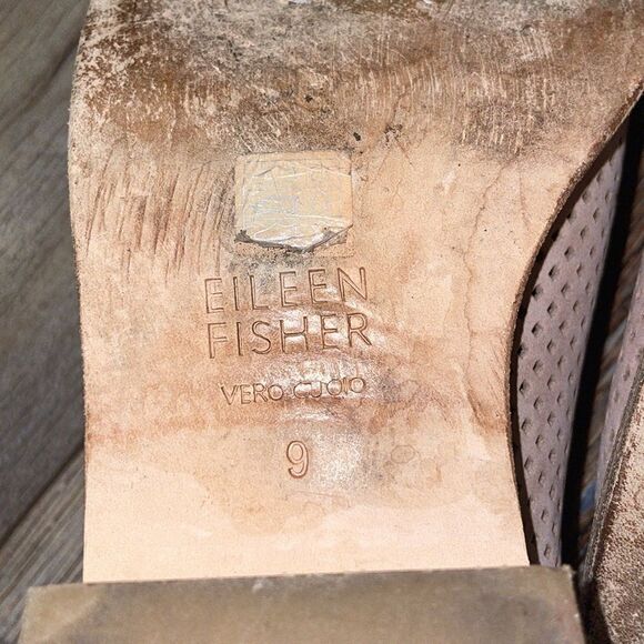 Eileen Fisher Leaf Nubuck Suede Perforated Booties in Earth - Picture 8 of 8